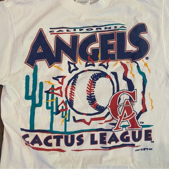 Vintage 1996 Los Angeles Angels Baseball Cactus Spring Training Graphic Shirt M - Picture 2 of 7